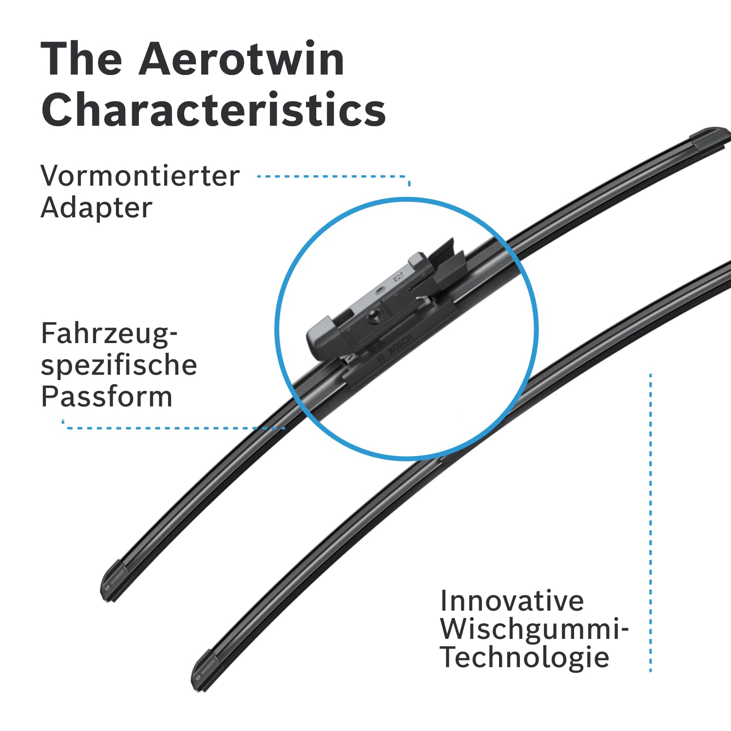 Bosch AeroTwin A955S Wiper Blades 24"+23" – All-Weather, Streak-Free (Fits BMW 5 Series E60/E61, 6 Series E63/E64, Alpina B5/B6)