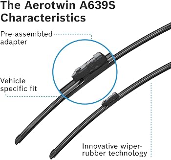 Bosch AeroTwin A639S 26"+21" wiper blades for Audi A6, A6 Allroad, A7, S6, S7, RS6 & RS7. Streak-free, all-weather, easy DIY fit.