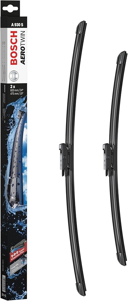 Bosch AeroTwin A930S Wiper Blades 24"+19" – All-Weather, Streak-Free (Fits Audi A3/S3, BMW 3 Series/X1/M3, Jaguar XF/XJ, Land Rover Freelander 2)