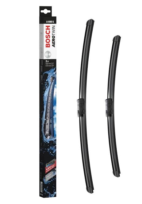 Bosch AeroTwin A698S 21"+23" premium wiper blades for Porsche 911, Boxster & Cayman (987, 981, 718). Power Protection Plus rubber for silent, streak-free performance.